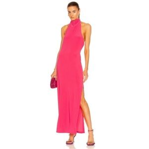 Norma Kamali Halter Turtle Gown in Rose